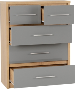 Image: 7082 - Seville 3+2 Drawer Chest - Grey